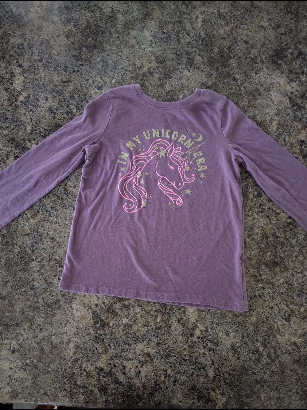 Girls' Long Sleeve T - Purple Unicorn Graphic Long Sleeve Shirt